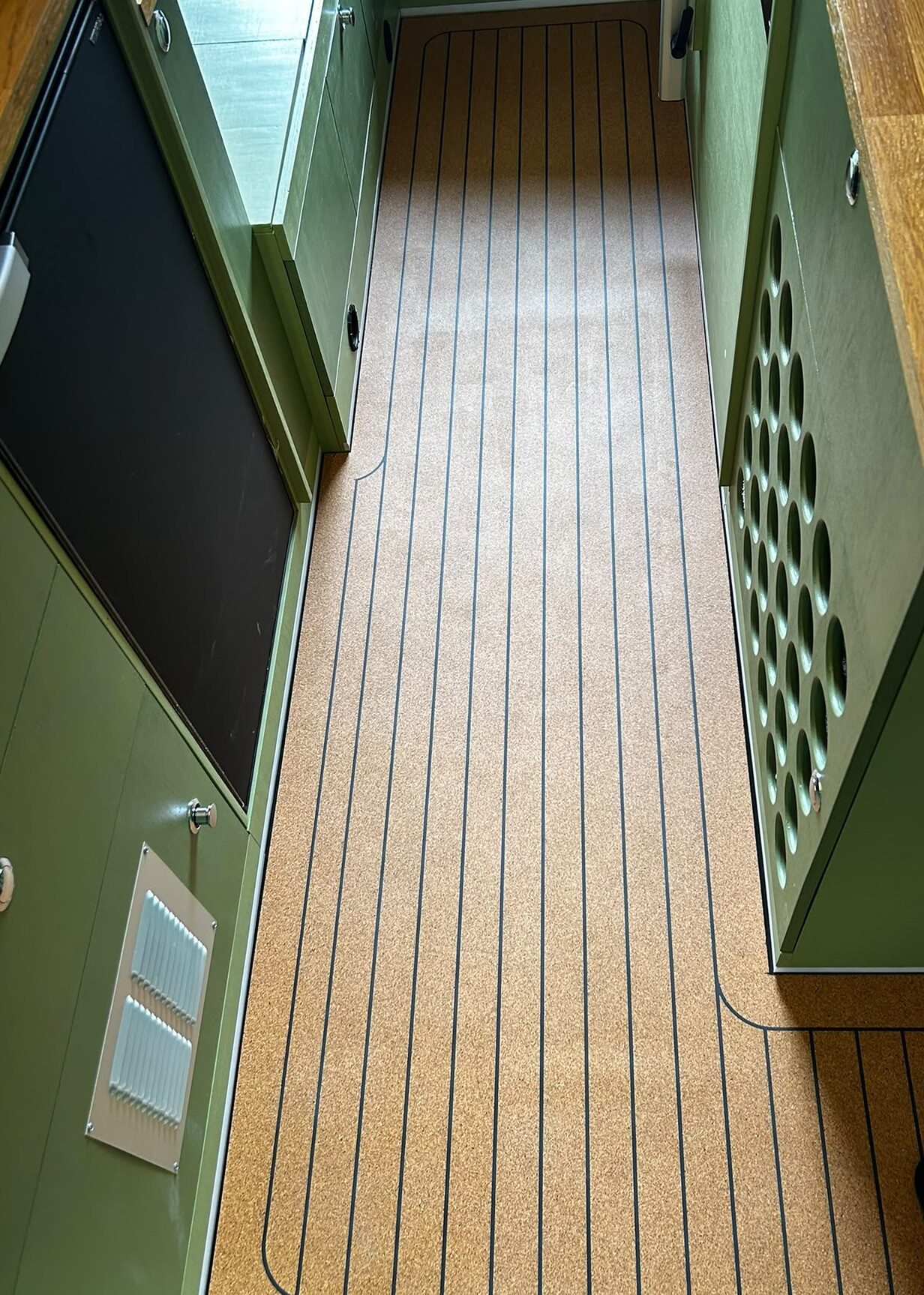 Campervan cork flooring finished install